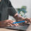 Businessman working and Installing update process. Software update or operating system upgrade to keep the device up to date with added functionality in new version and improve security.